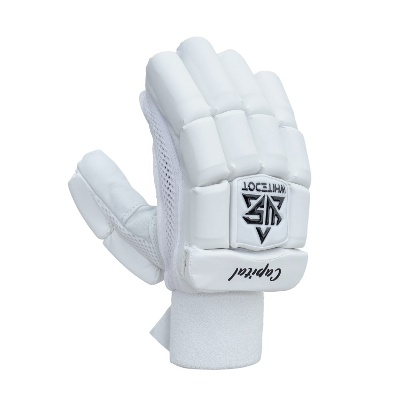 Whitedot Capital White Cricket Batting Gloves