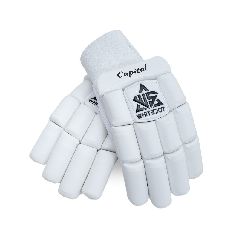Whitedot Capital White Cricket Batting Gloves