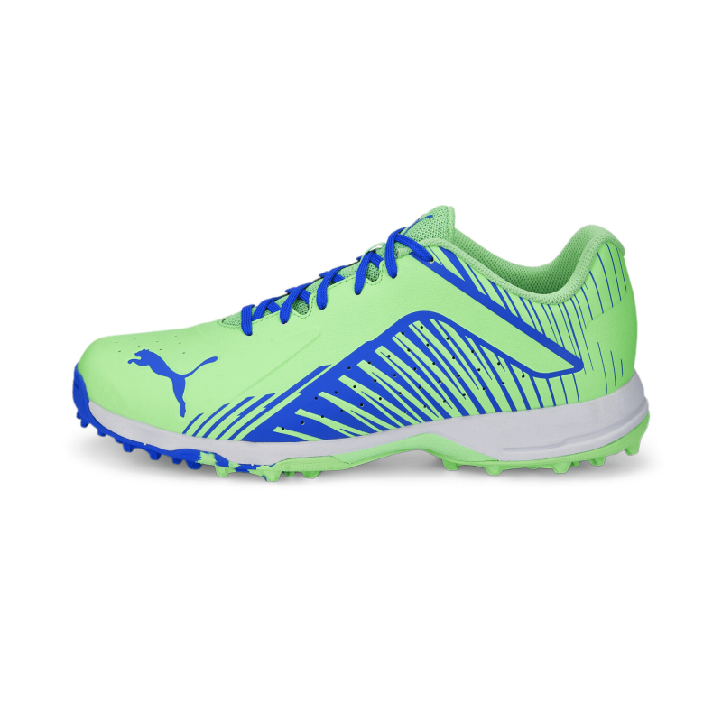 Puma 22 FH Rubber Unisex Cricket Shoes - Elektro Green-Bluemazing-Puma White Puma 22 FH Rubber Unisex Cricket Shoes - Elektro Green-Bluemazing-Puma White
