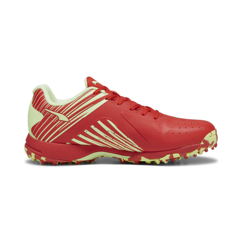 Puma 22 FH Rubber Unisex Cricket Shoes - Red-Speed Green Puma 22 FH Rubber Unisex Cricket Shoes - Red-Speed Green