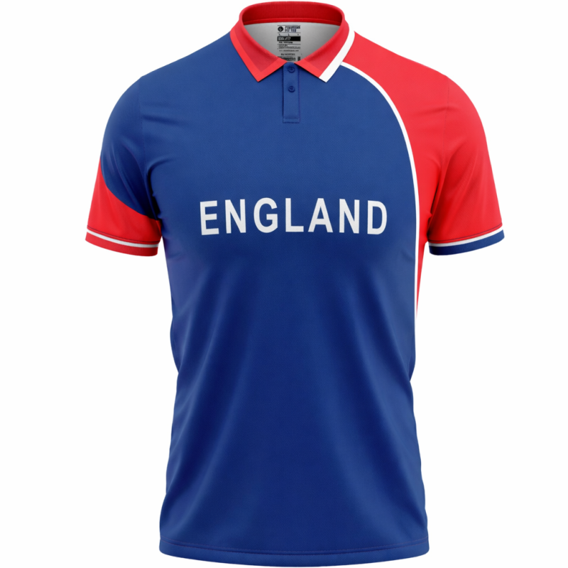 England Blue ODI World Cup 2007 Half Sleeves Cricket Fan Jersey - 100% Dryfit Polyester England Blue ODI World Cup 2007 Half Sleeves Cricket Fan Jersey - 100% Dryfit Polyester